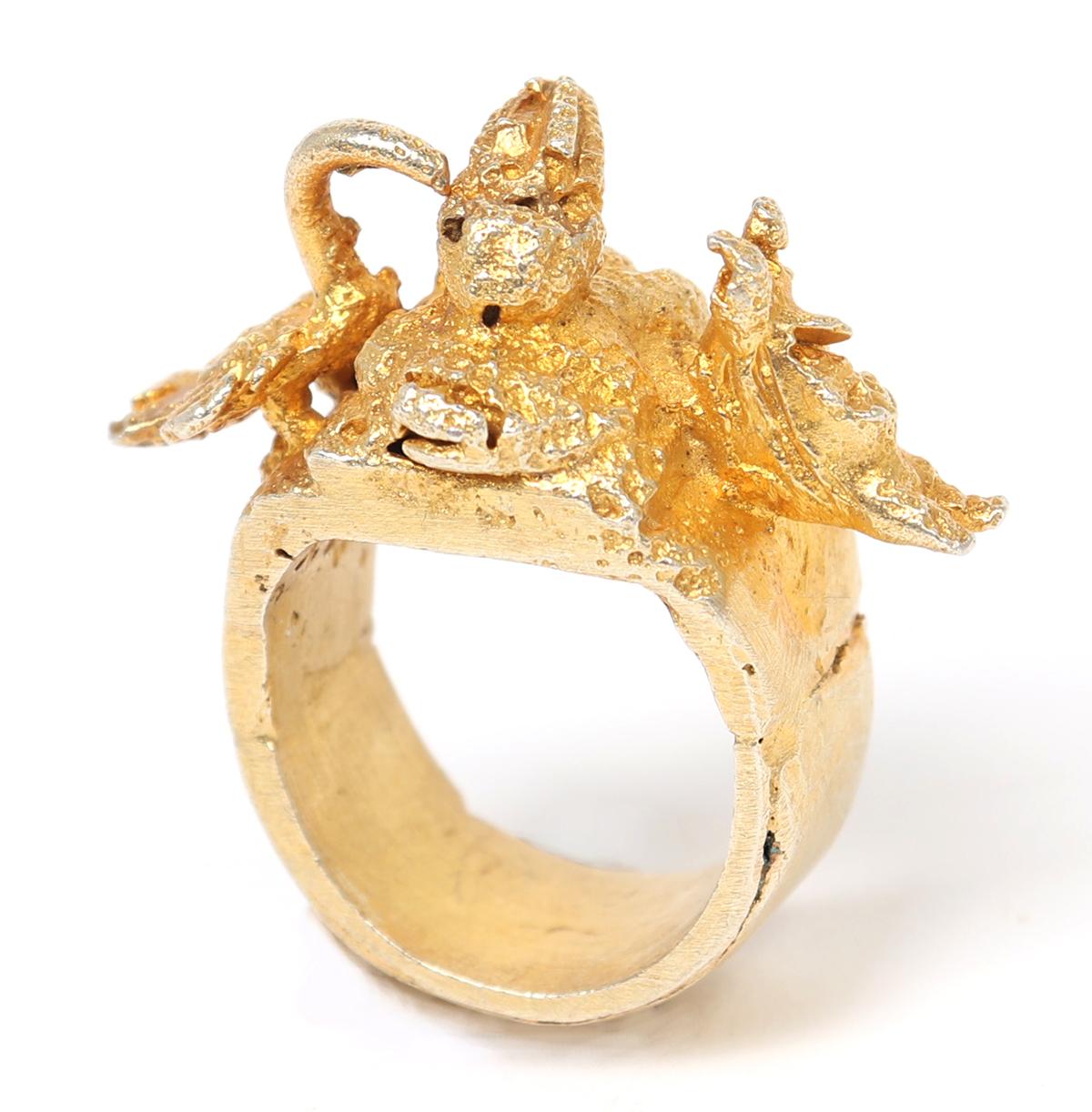 Decorative Akan Gold-Style Ring
