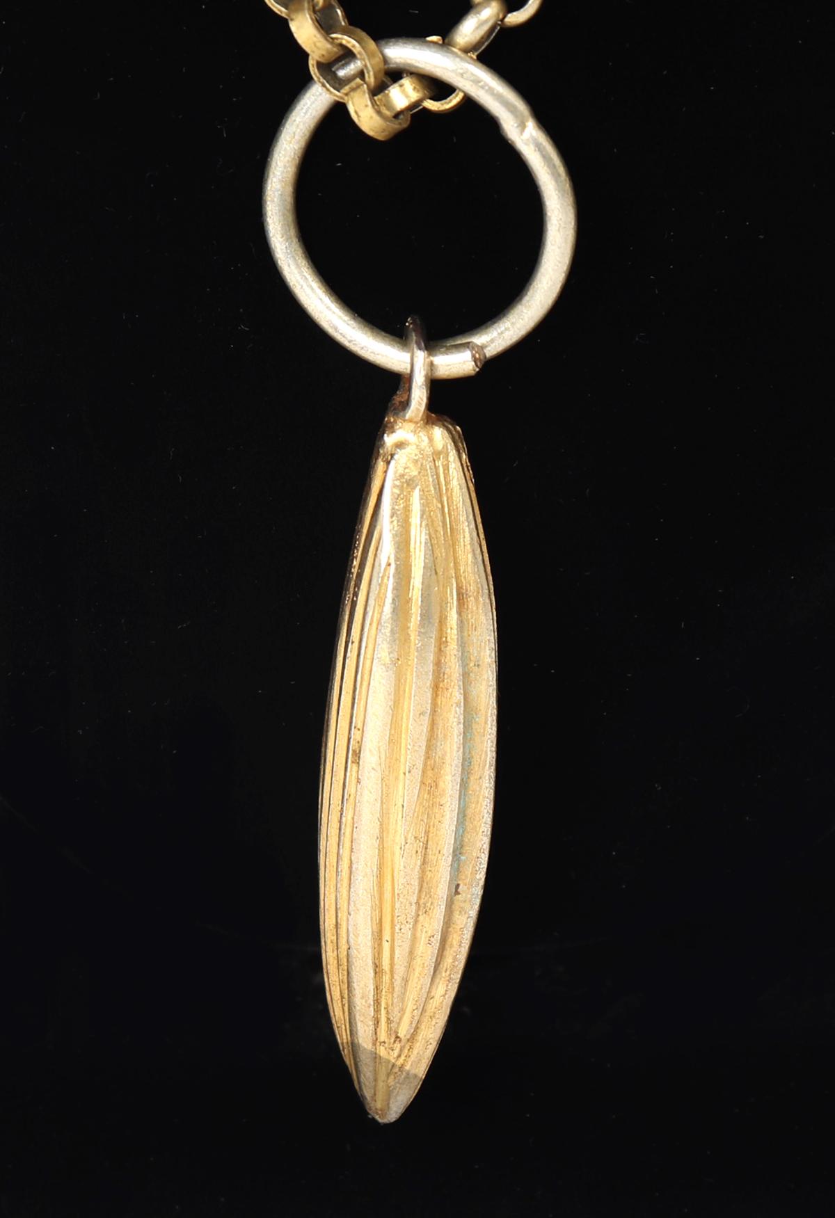Akan Gold Seed Pendant with Chain