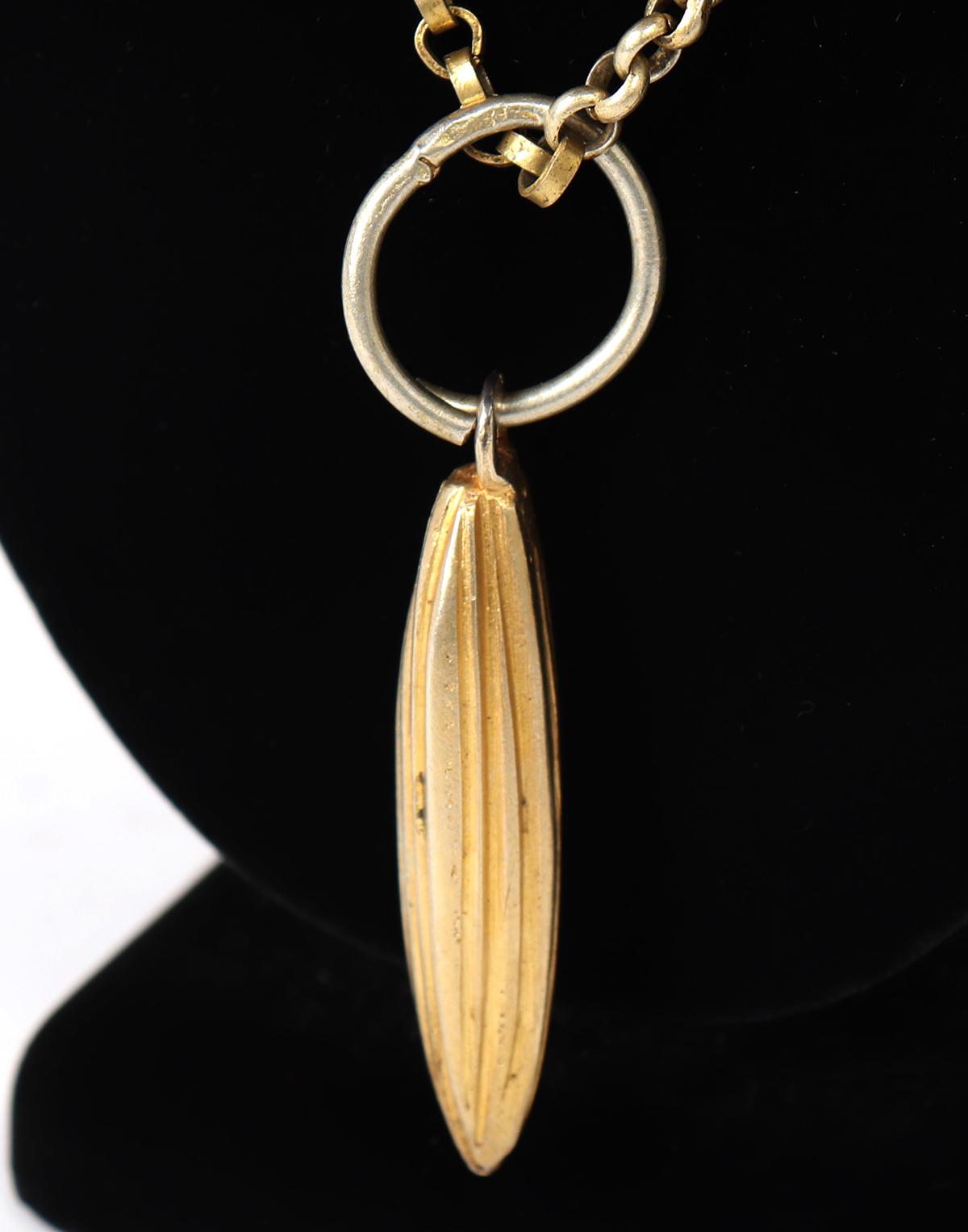 Akan Gold Seed Pendant with Chain