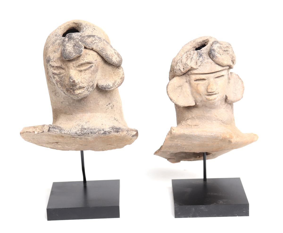 Zapotec Pottery Figural Urn Heads