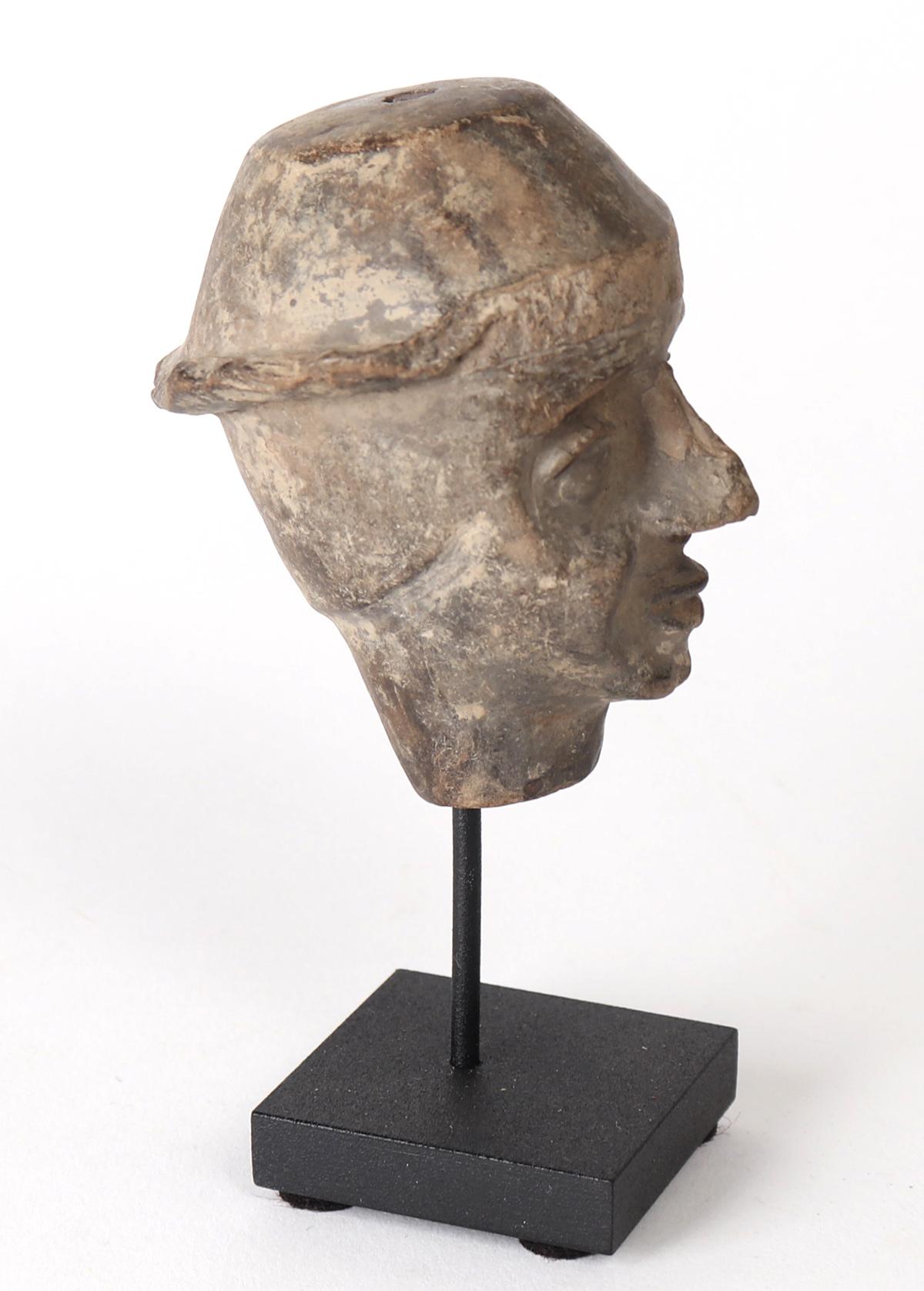 Rare Aztec Colonial Head w/Brimmed Hat, 1200-1500CE