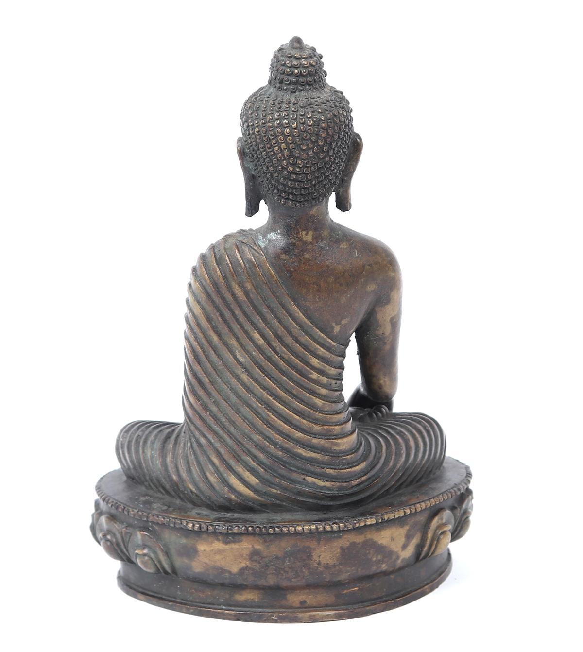 Old Seated Buddha "Shakyamuni" Bronze Sculpture