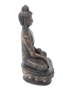 Old Seated Buddha "Shakyamuni" Bronze Sculpture