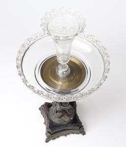 Victorian Figural Cherub Centerpiece with Glass Bowl