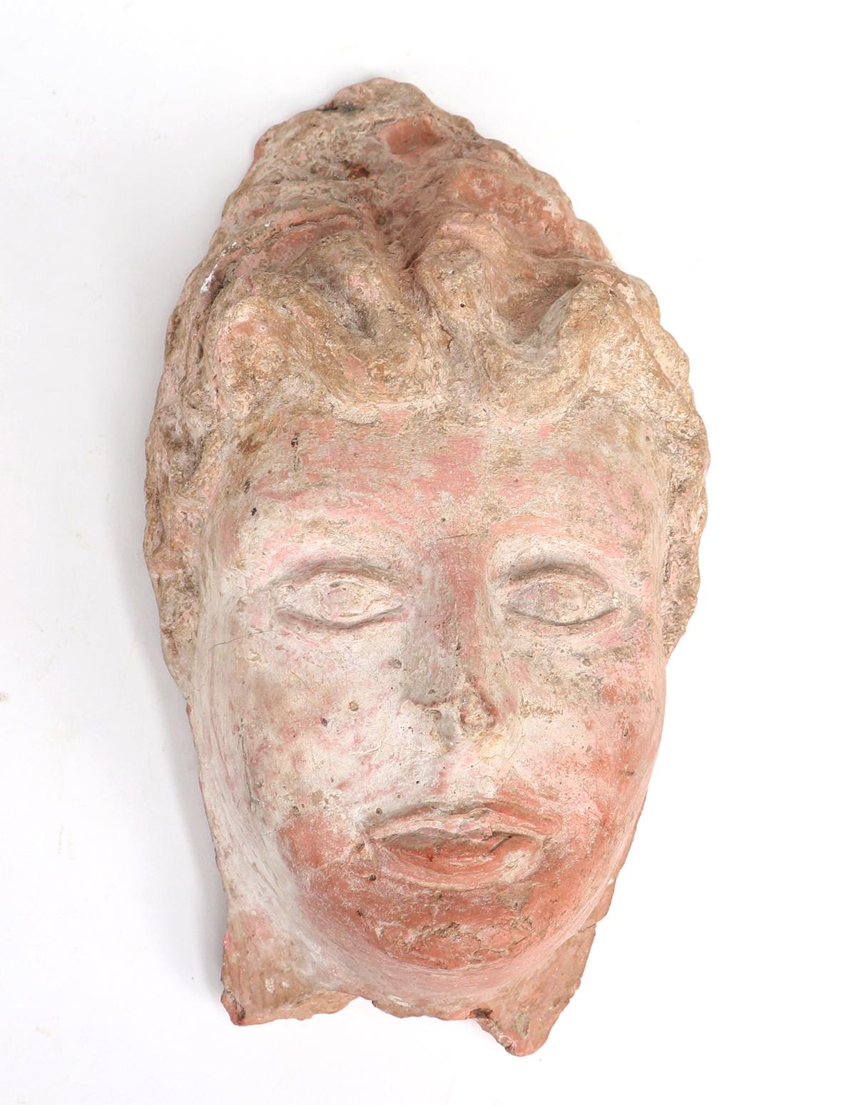 Old Terracotta Head in the Greek Style