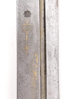 Big Gold Inlaid Kindjal or Quadra Dagger