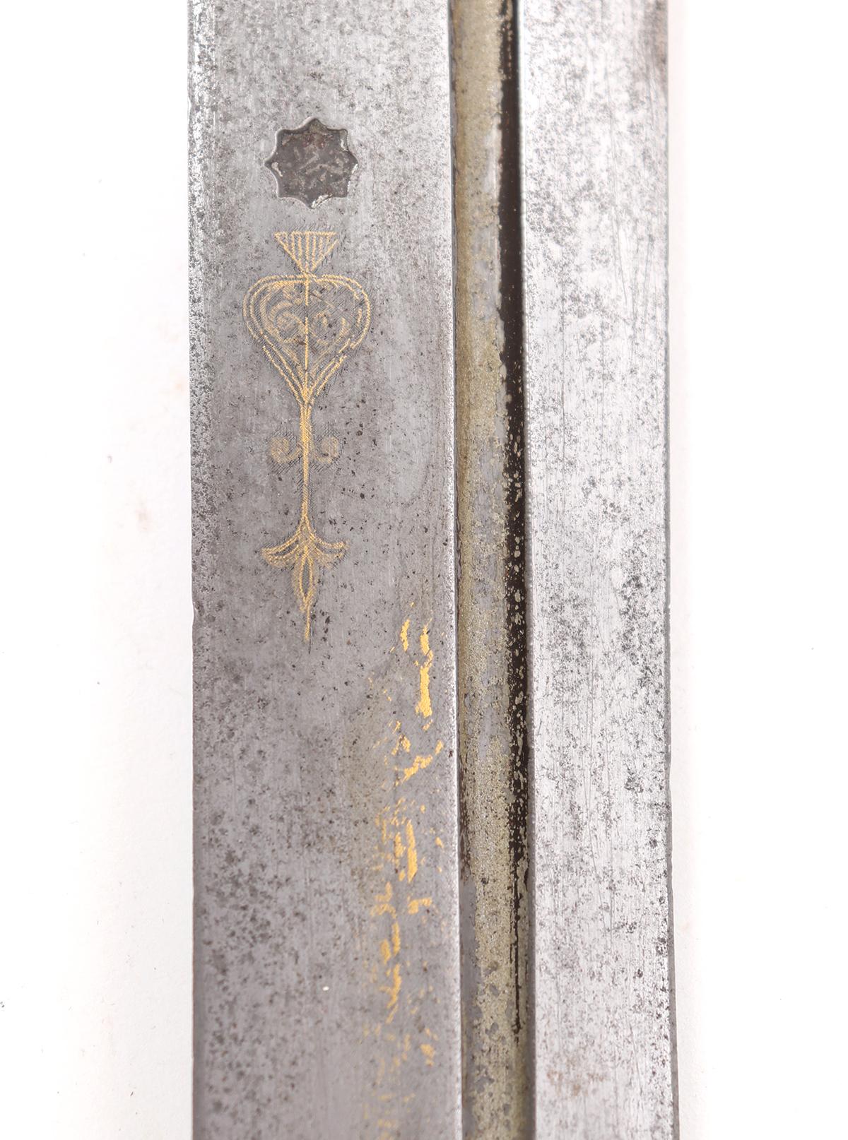 Big Gold Inlaid Kindjal or Quadra Dagger