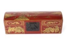 Chinese Red Lacquer Domed Coffer