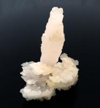 Pink Stilbite Crystals on Chalcedony Stalactites Crystal