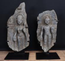 12th C. Indian Pair Goddess Tara and Buddha Stele