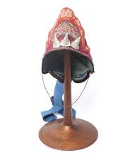 Chinese Silk Miao Embroidered Tribal Winter Hat