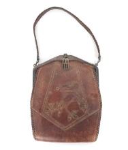 1910's Leather Purse w/ Brass Clasp