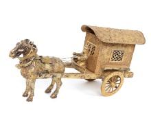 Lovely Chinese Horse & Rider with Carriage, Cloisonne Ready