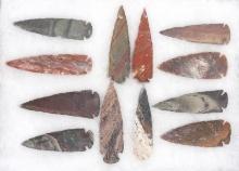 Wonderful Set of Twelve Native American Arrowheads
