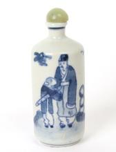 Large Blue and White Chinese Porcelain Snuff Bottle