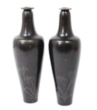 Two Lovely Japanese Bronze Vases