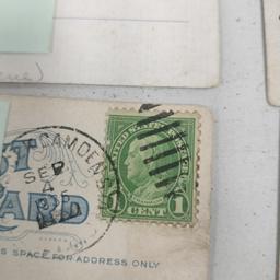 Vintage Post Cards w/1¢Franklin Stamps