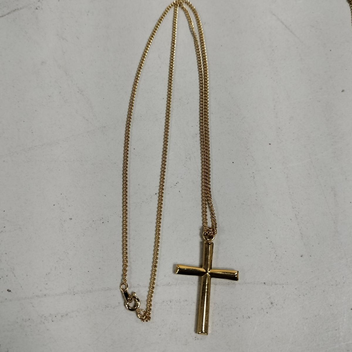 Golden Cross necklace 1.5" cross