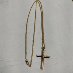 Golden Cross necklace 1.5" cross