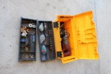 Tool Box w/B&D Electrical Impact, Milwaukee Impact 1/2" Drill and Misc Tools