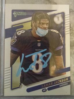 Hand Signed Lamar Jackson Card W / COA