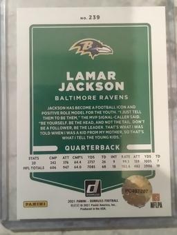 Hand Signed Lamar Jackson Card W / COA