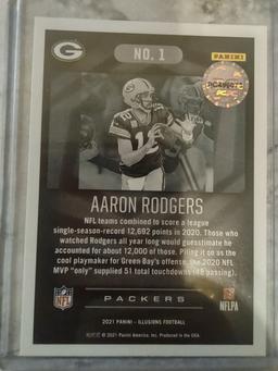 Hand Signed Aaron Rodgers Card W / COA