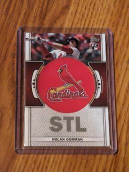 2023 Topps Series 1 Nolan Gorman RC Team Logan Patch Relic Rookie TLP-NG