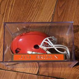 Jim Brown autographed mini helmet with coa