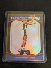 David Robinson 2021-22 Donruss Optic HOLO PRIZM 75 Years Of The NBA #37 Spurs
