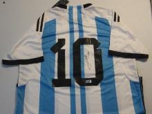 LIONEL LEO MESSI SIGNED SOCCER JERSEY WITH COA