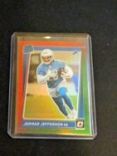 2021 Donruss Jermar Jefferson Rated Rookie Red/Green Optic Prizm Preview P-297