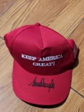 Autographed Donald Trump cap with coa/ "make america greata again"