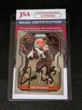 Joe Thomas Autographed card Authenticated by JSA with COA/