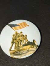 Vintage Raising of the flag on IWO JIMA pin