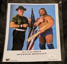 Jim Duggan autographed 8x10 photo with JSA COA/witnessed