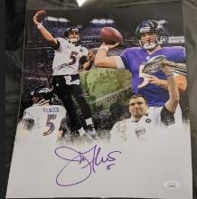 Joe Flacco autographed 11x14 photo with JSA COA / witnessed