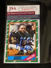Donnie Shell autographed card with JSA COA