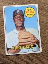 Vintage 1969 Topps #525 Earl Wilson Vintage Detroit Tigers Baseball Card