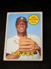 1969 Topps Earl Wilson #525 Vintage Baseball Detroit Tigers