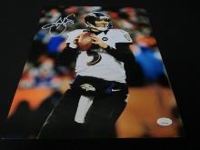 Joe Flacco Signed 11x14 Photo JSA Witnessed