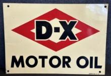 DX Motor Oil 1950s Single Sided Painted Metal Advertising Sign