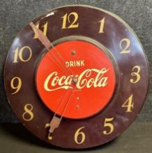 Coca Cola 1950s Metal Advertising Electric Wall Clock