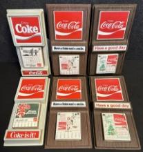 Lot 6 NOS 70s 80s Coca Cola Vacuum Form Plastic Advertising Soda Pop Calendars