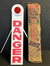 DANGER Sentinel Warning Sign w/ Original 1940s-50s Advertising Box