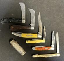 Lot 6 Pocket Knives John Primble Belknap Robeson Case Camillus & Marbles Match Strike