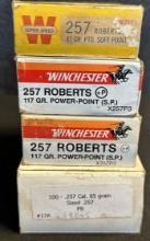 Lot 4 257 Roberts 117 GR & 87 Winchester Soft Point Ammo Boxes