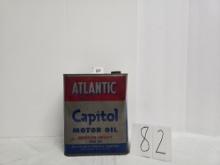 The Atlantic Refining Co Capitol Motor Oil Sae-30 Empty 2 Gall Can In Good Cond Come Dents