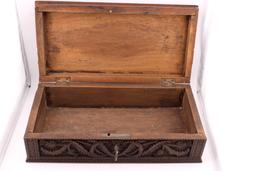 Wooden Trinket Box with key