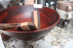 Large Wooden Mixing Bowl